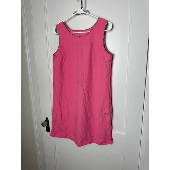 sahalie Dresses & Skirts - Sahalie Pink Nylon Sleeveless Short Shift Dress Women's Medium Tropical Resort